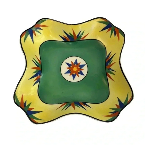 Vintage German Beyer and Bock Painted Ceramic Decorative Plate Set - Picture 5 of 10